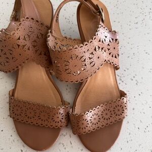 Brown Laser-Cut Women's Sandals